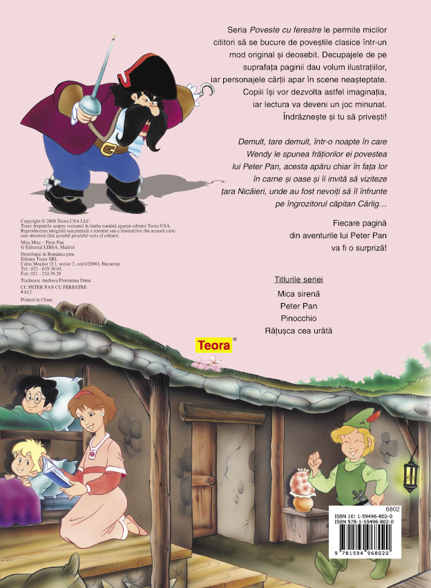 UZATA - Peter Pan - Poveste cu ferestre - pagini cartonate